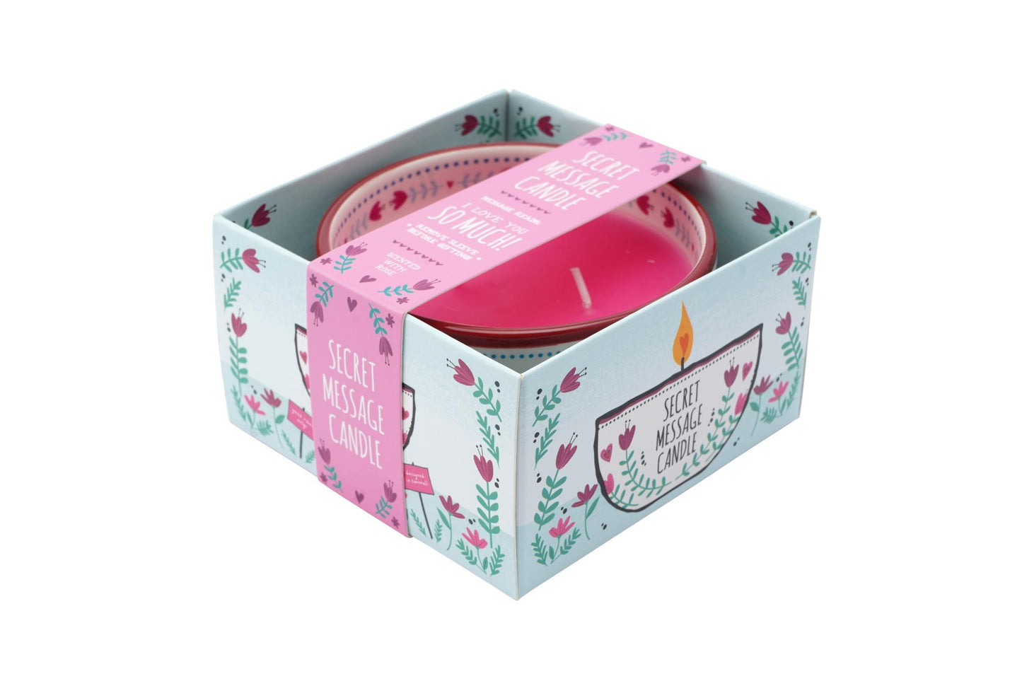 Live Happy I Love You So Much! Rose Scented Secret Message Candle Gift Idea