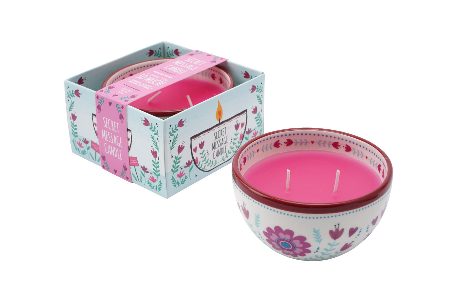 Live Happy I Love You So Much! Rose Scented Secret Message Candle Gift Idea