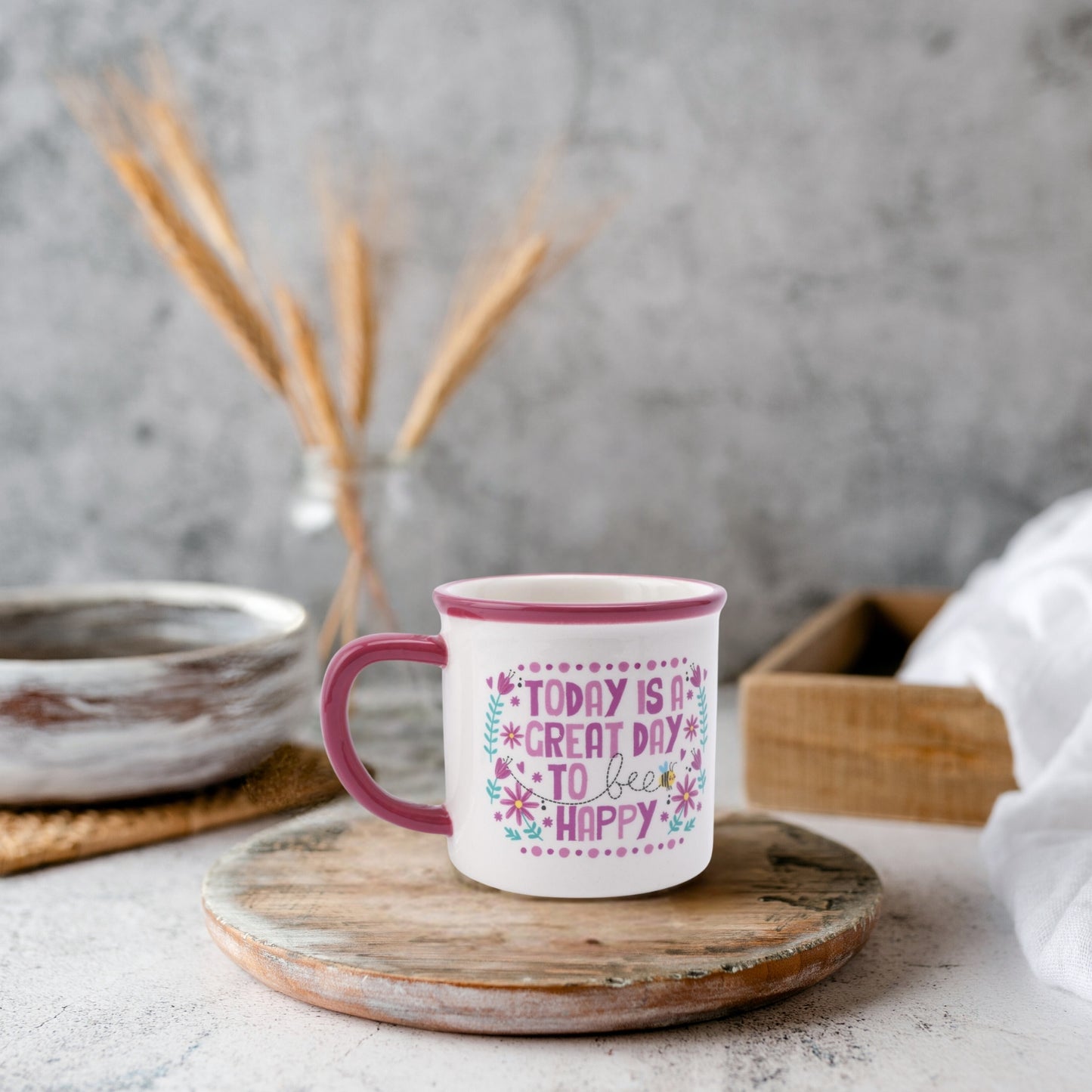 Live HappyToday Is A Great Day To Bee Happy Stoneware Mug In Gift Box Gift Idea