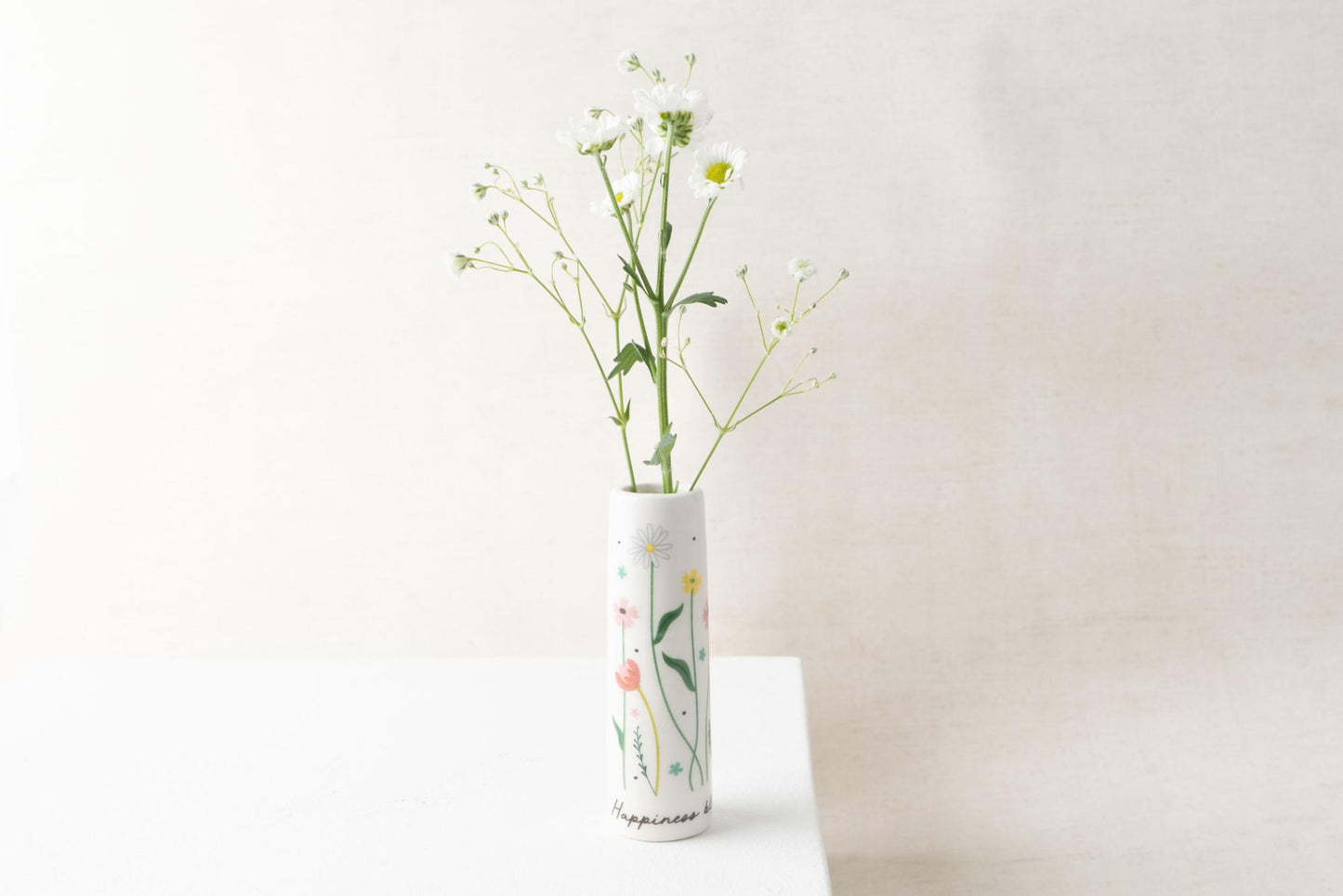 The Flower Market Happiness Single Stem Bud Mini Ceramic Bud Vase Gift Idea