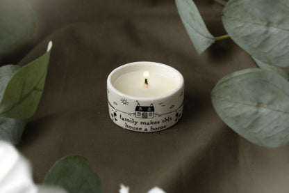 Send With Love Family Makes House A Home Ceramic Tealight Candle Gift In A Box