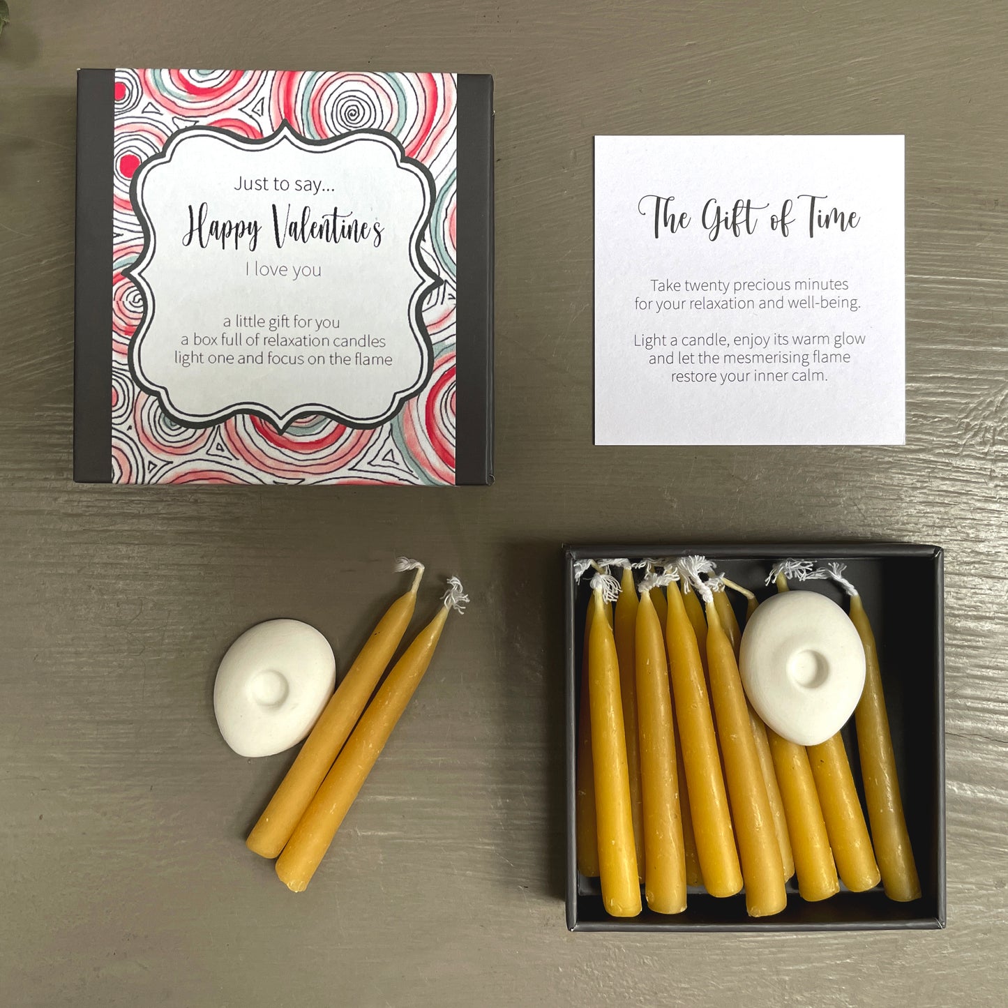 Cotton & Grey Just To Say... Happy Valentine's Candles Valentine's Day Gift Idea