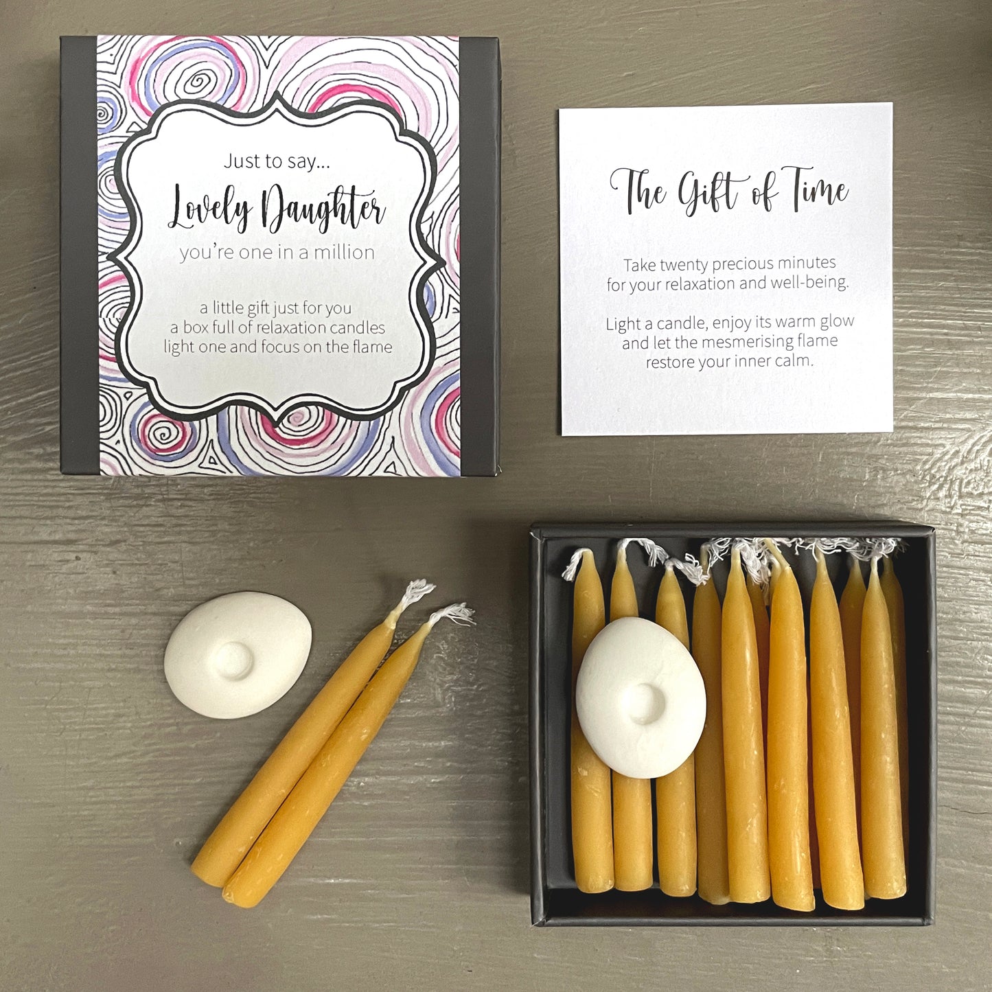 Cotton & Grey Just To Say... Lovely Daughter Candles Beeswax Candle Gift Idea
