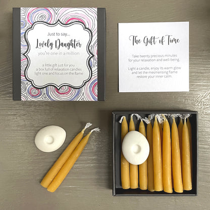 Cotton & Grey Just To Say... Lovely Daughter Candles Beeswax Candle Gift Idea