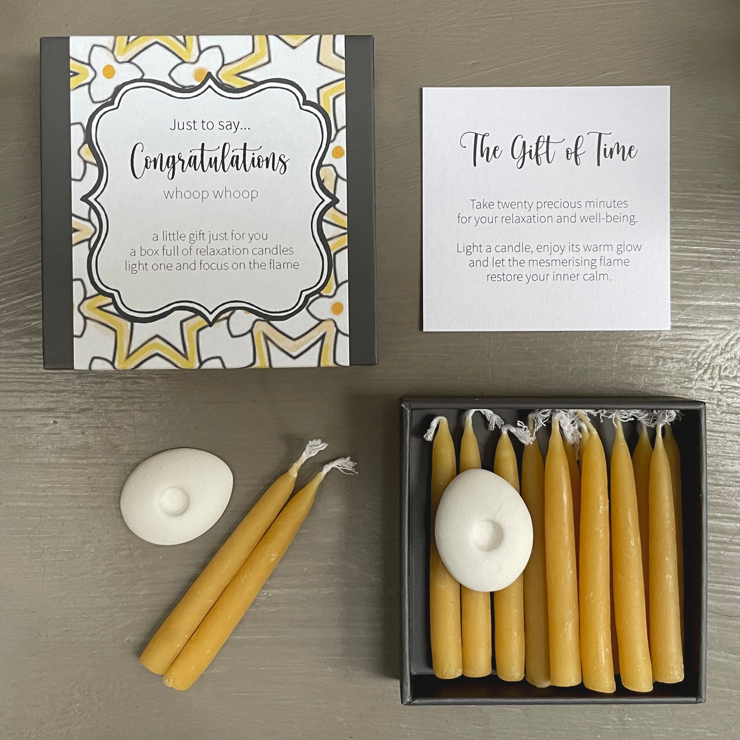 Cotton & Grey Just To Say... Congratulations Candles Beeswax Candle Gift Idea