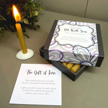 Cotton & Grey Just To Say... Get Well Soon Candles Feel Better Beeswax Gift Idea