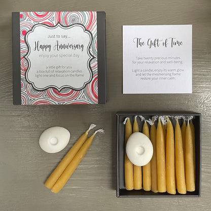 Cotton & Grey Just To Say... Happy Anniversary Candles Beeswax Candle Gift Idea