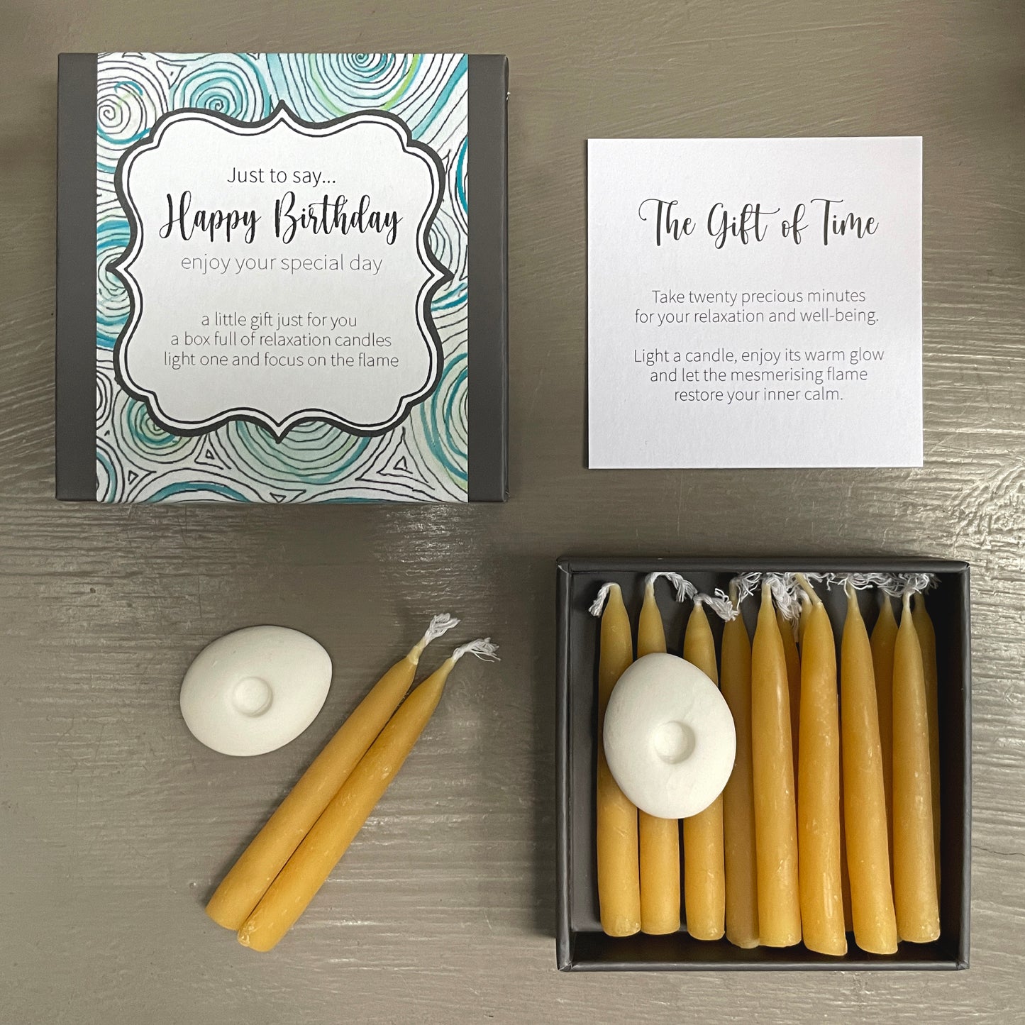 Cotton & Grey Just To Say... Happy Birthday Candles Make a Wish Gift Idea