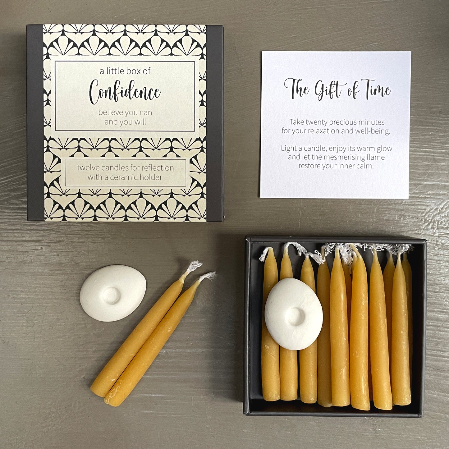 Cotton & Grey A Little Box Of Confidence Candles Be Bold Good Luck Candle Gift