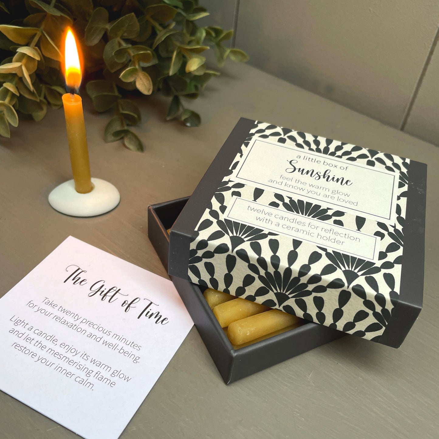 Cotton & Grey A Little Box Of Sunshine Candles Happy Flames Candle Gift Idea