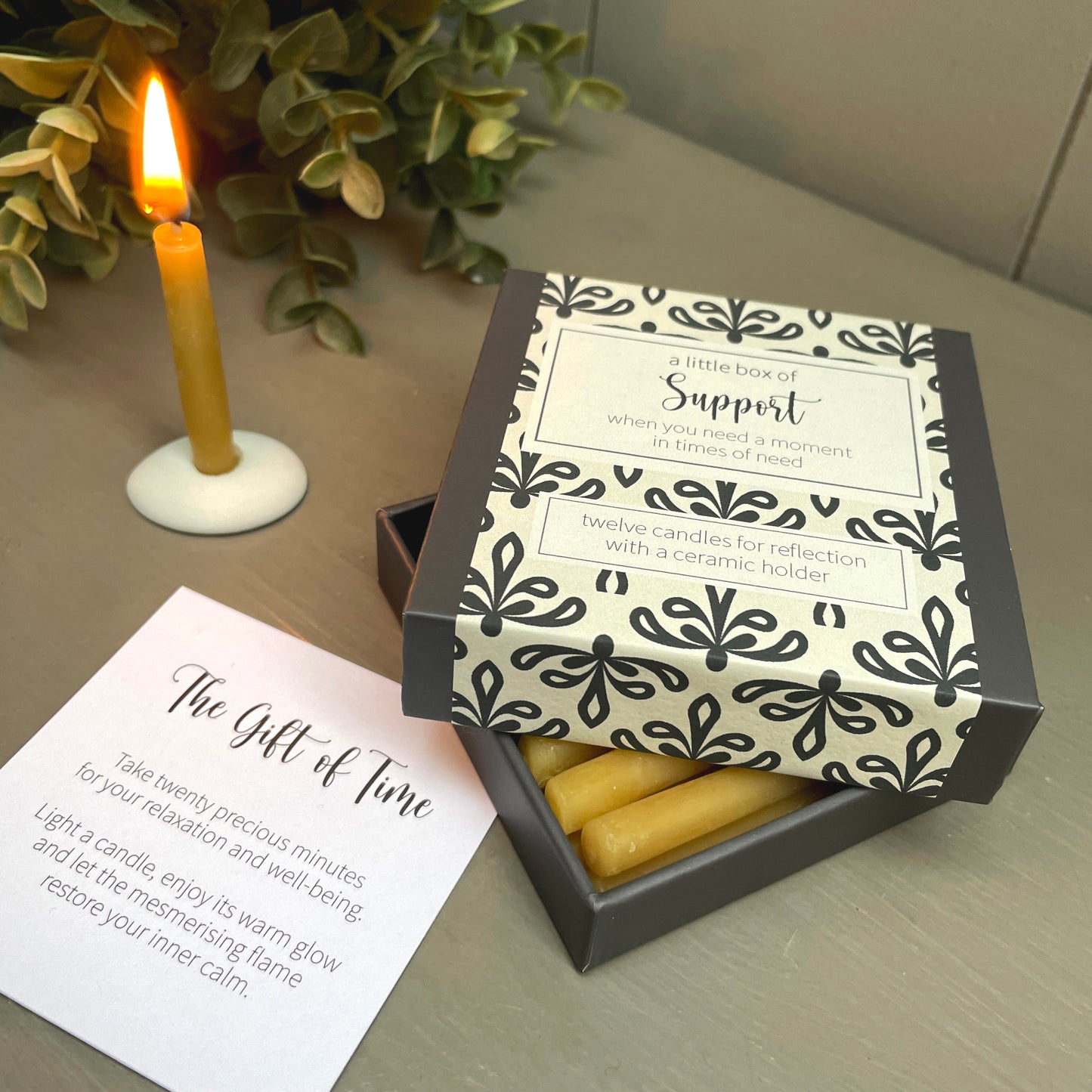 Cotton & Grey A Little Box Of Support Candles Forever Flame Candle Gift Idea