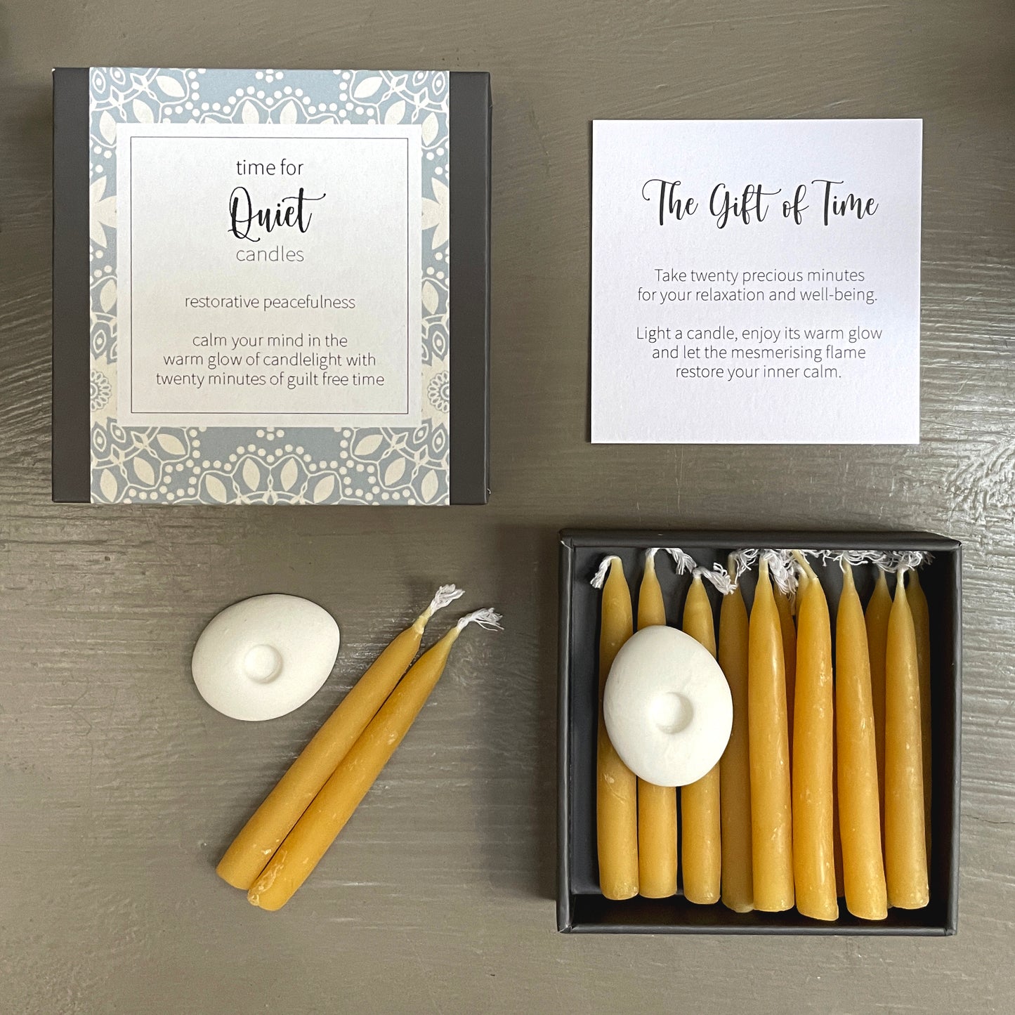 Cotton & Grey Time For Quiet Candles Calm Beeswax Candle Gift Idea