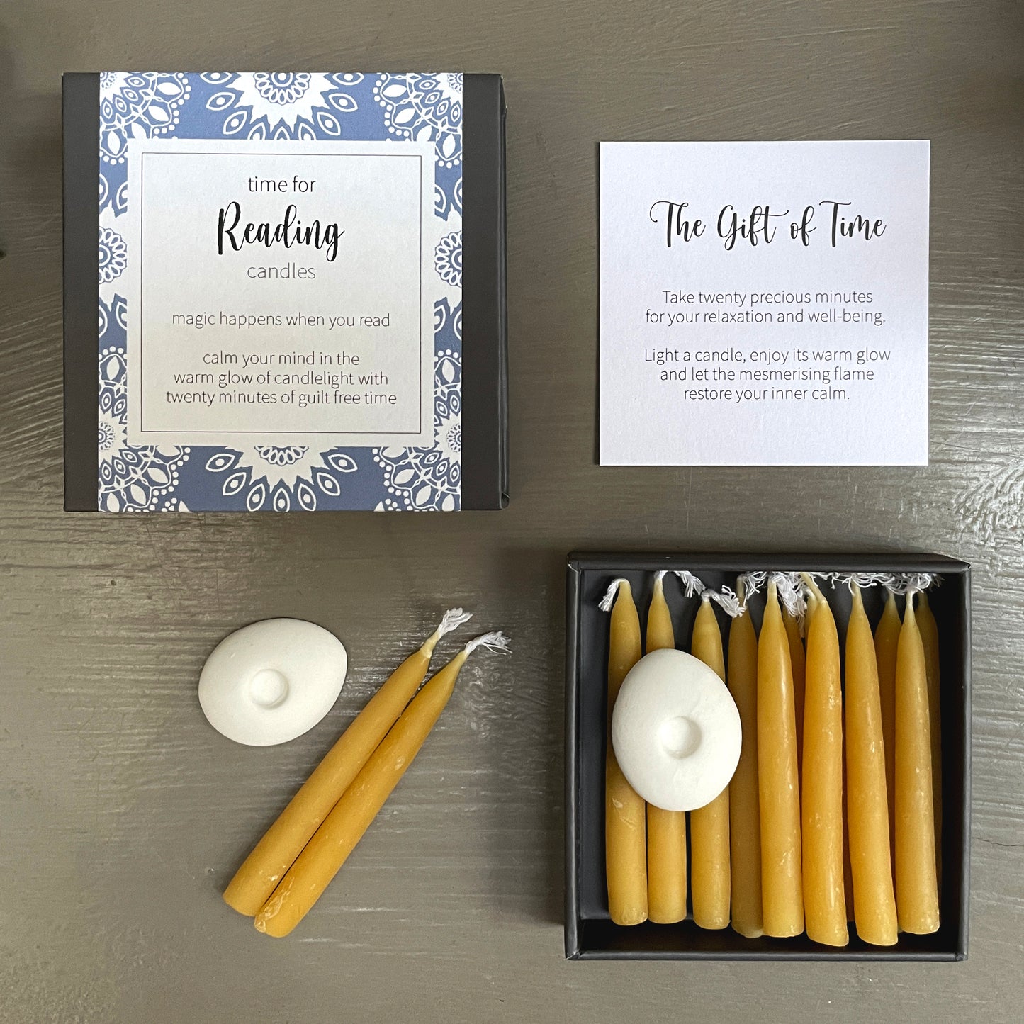 Cotton & Grey Time For Reading Candles Read & Relax Beeswax Candle Gift Idea