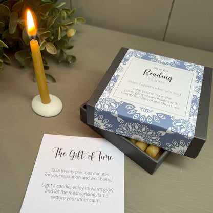 Cotton & Grey Time For Reading Candles Read & Relax Beeswax Candle Gift Idea