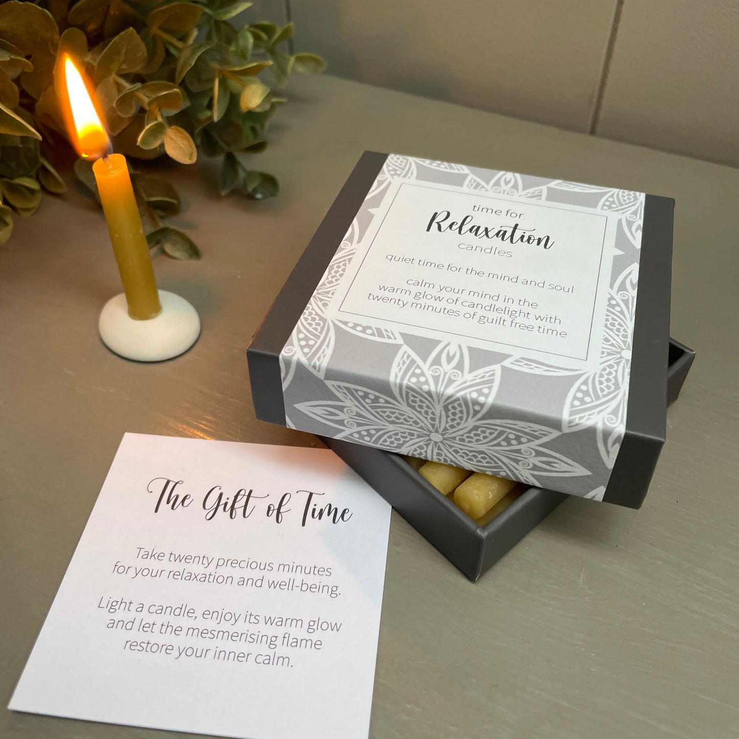 Cotton & Grey Time For Relaxation Candles Beeswax Candle Gift Idea