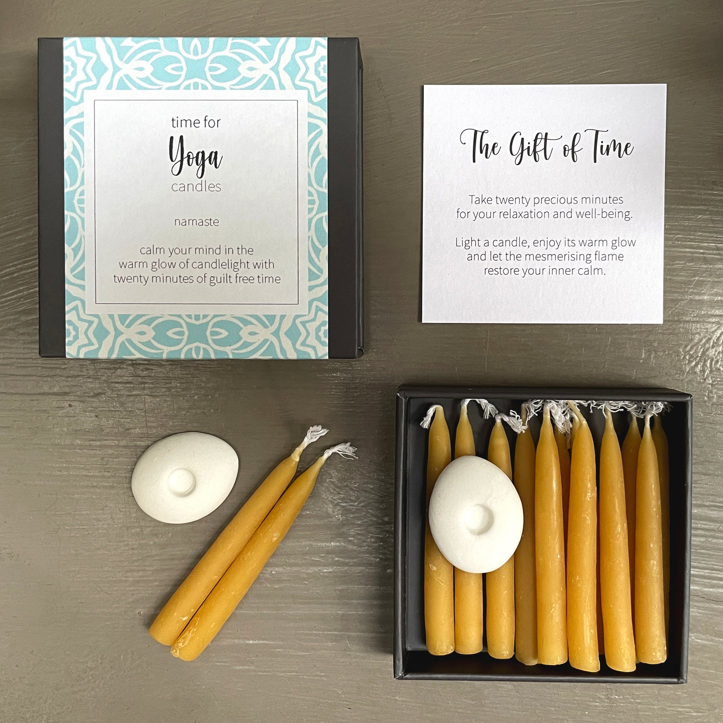 Cotton & Grey Time For Yoga Candles Yoga Calm Beeswax Candle Gift Idea