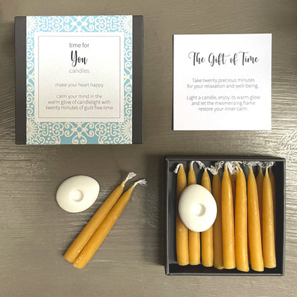 Cotton & Grey Time For You Candles Relax & Unwind Beeswax Candle Gift Idea