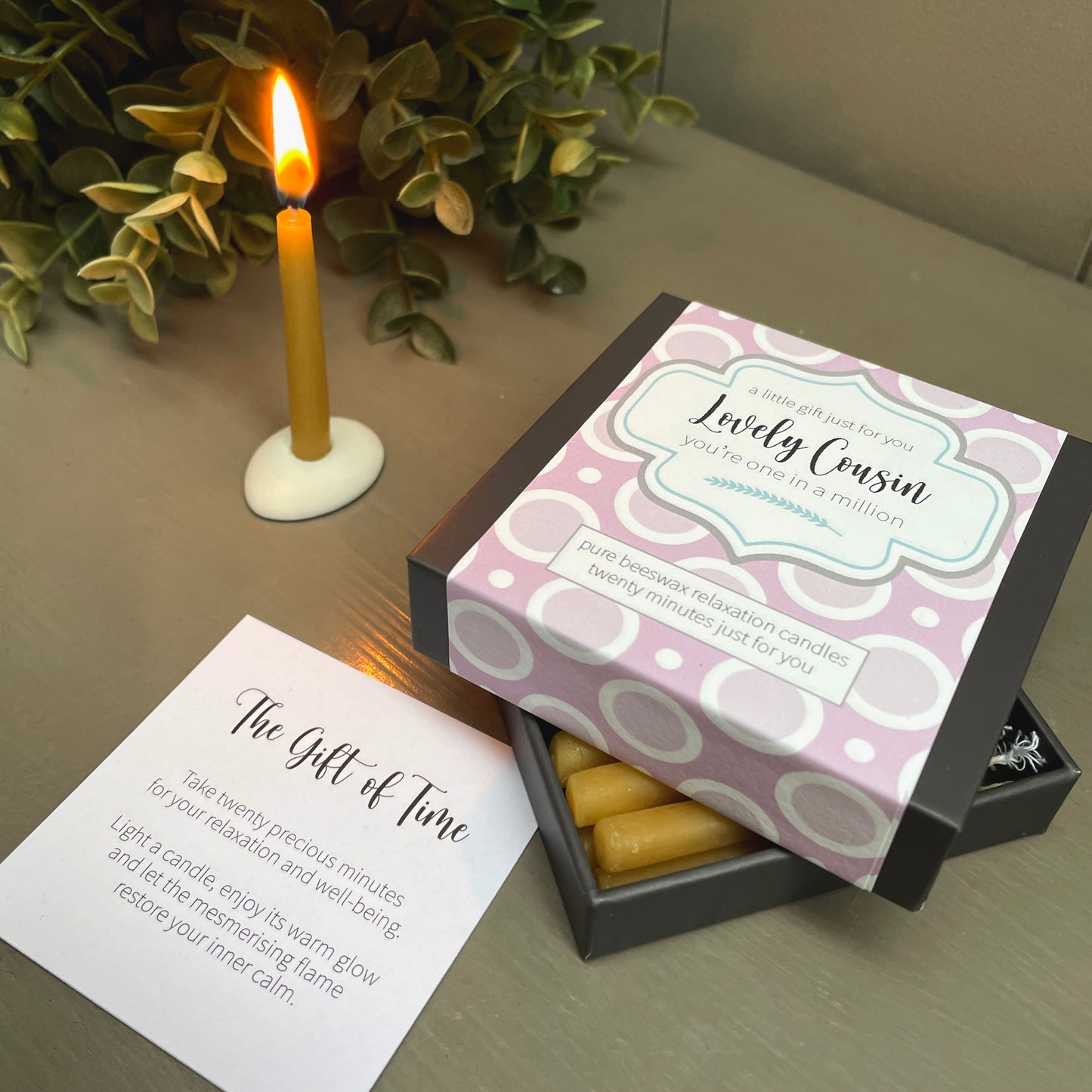 Cotton & Grey Lovely Cousin Candles Beeswax Candle Gift Idea