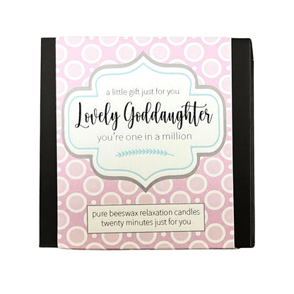 Cotton & Grey Lovely Goddaughter Candles Beeswax Candle Gift Idea