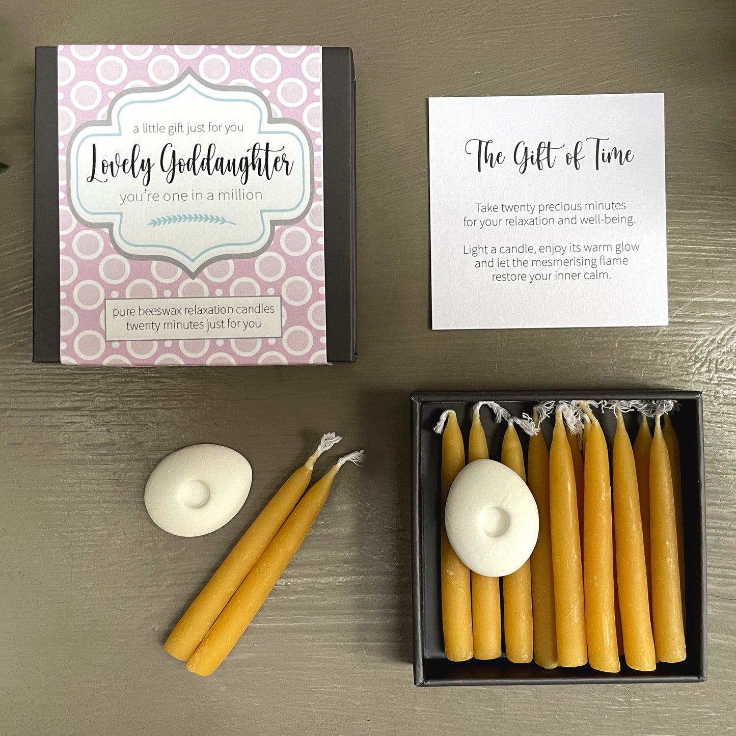 Cotton & Grey Lovely Goddaughter Candles Beeswax Candle Gift Idea
