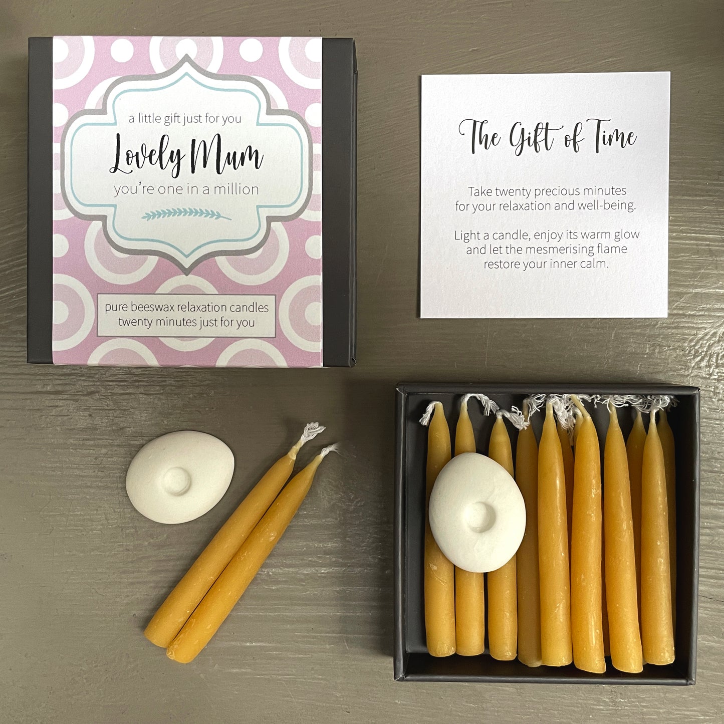 Cotton & Grey Lovely Mum Candles Beeswax Candle Gift Idea