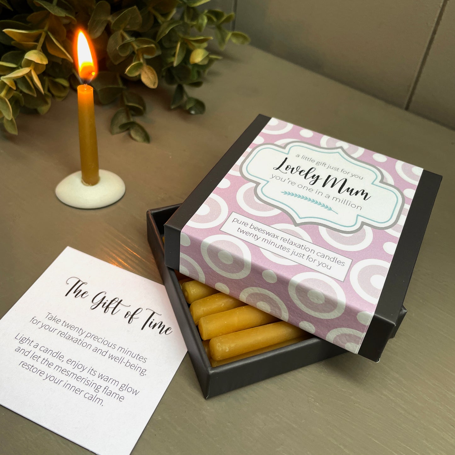 Cotton & Grey Lovely Mum Candles Beeswax Candle Gift Idea