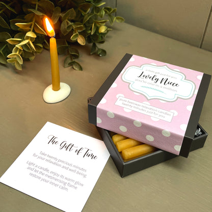 Cotton & Grey Lovely Niece Candles Beeswax Candle Gift Idea