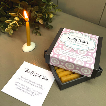 Cotton & Grey Lovely Sister Candles Beeswax Candle Gift Idea