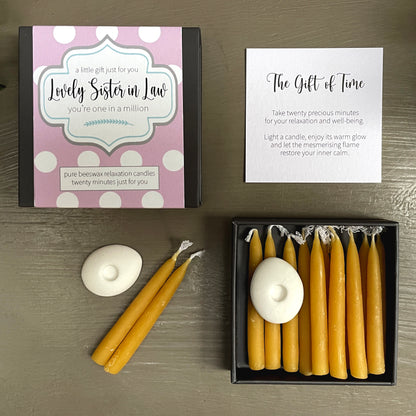 Cotton & Grey Lovely Sister-In-Law Candles Beeswax Candle Gift Idea
