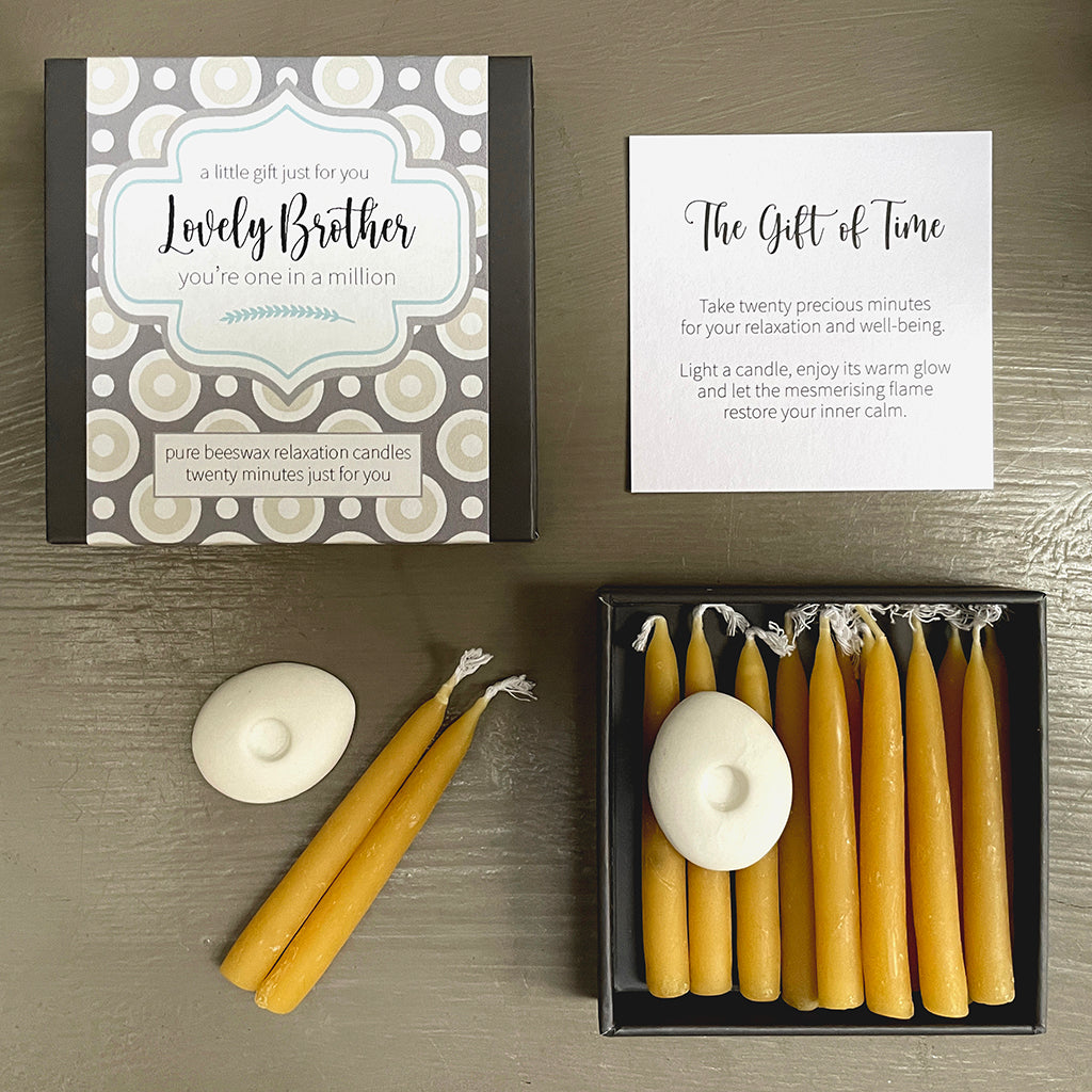 Cotton & Grey Lovely Brother Candles Beeswax Candle Gift Idea
