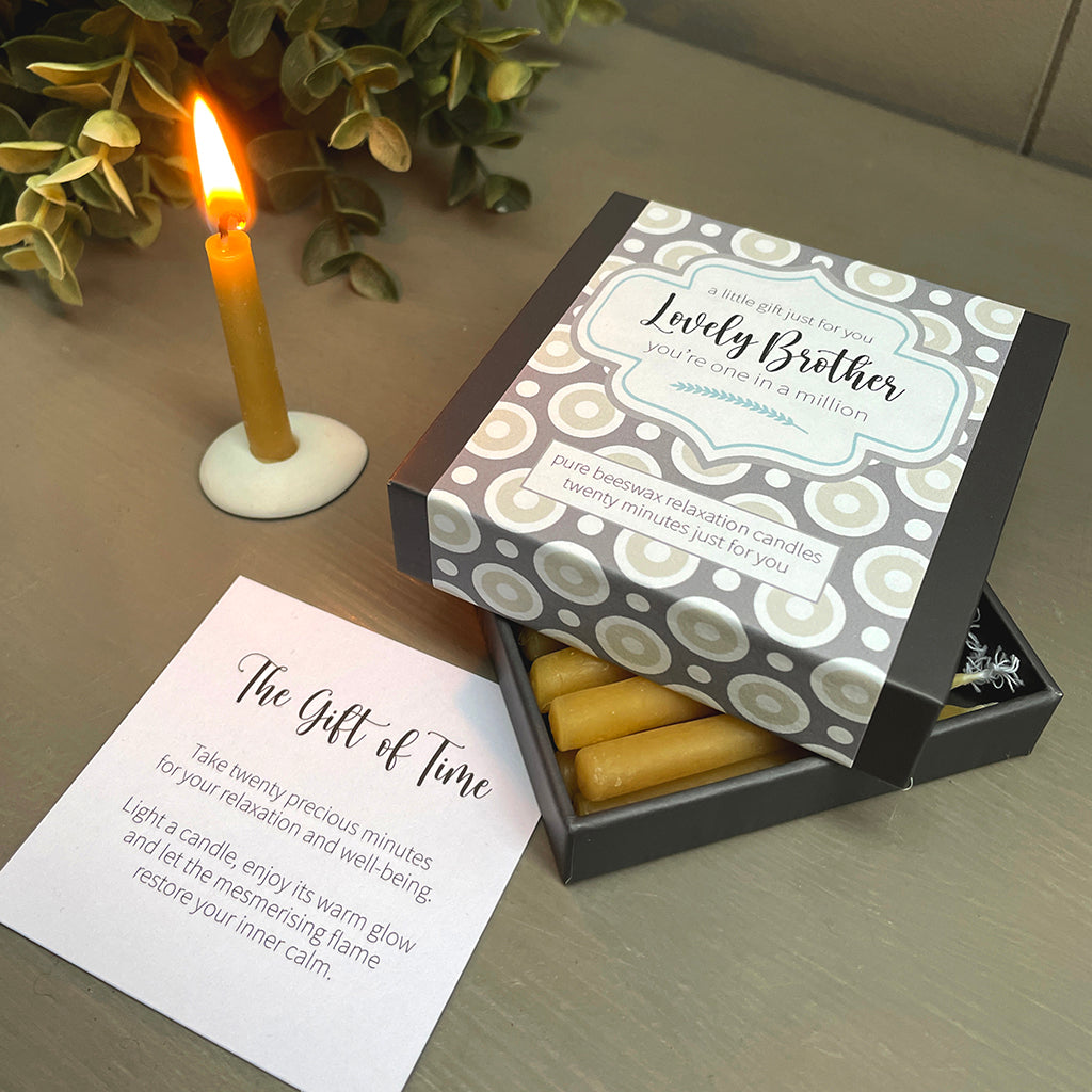 Cotton & Grey Lovely Brother Candles Beeswax Candle Gift Idea