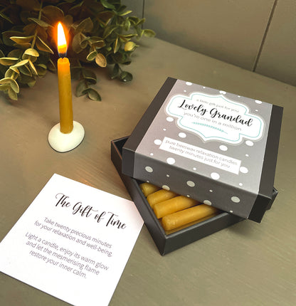 Cotton & Grey Lovely Grandad Candles Beeswax Candle Gift Idea