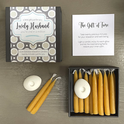Cotton & Grey Lovely Husband Candles Beeswax Candle Gift Idea