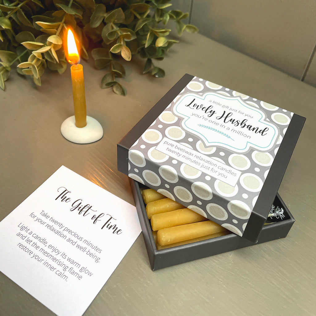 Cotton & Grey Lovely Husband Candles Beeswax Candle Gift Idea