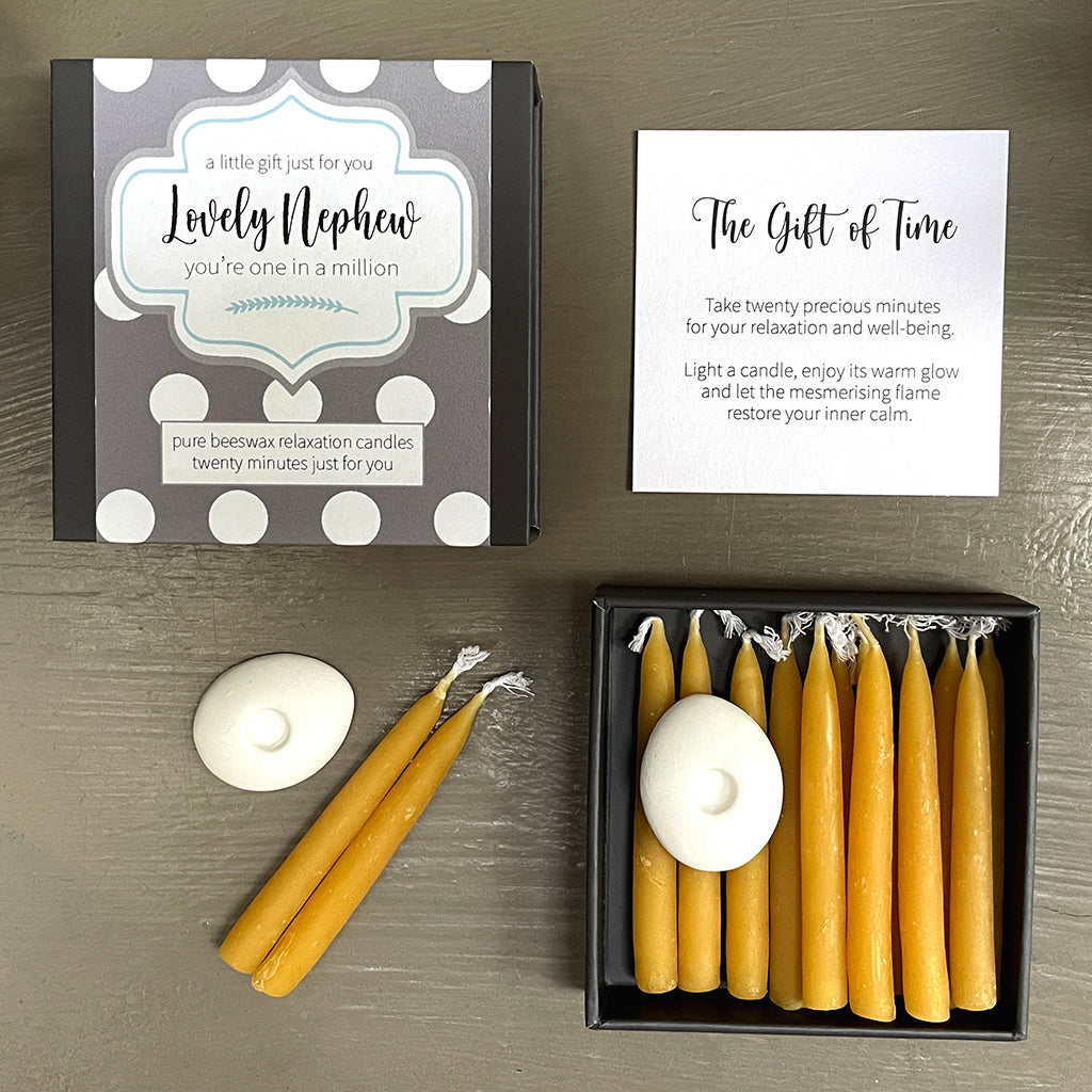 Cotton & Grey Lovely Nephew Candles Beeswax Candle Gift Idea