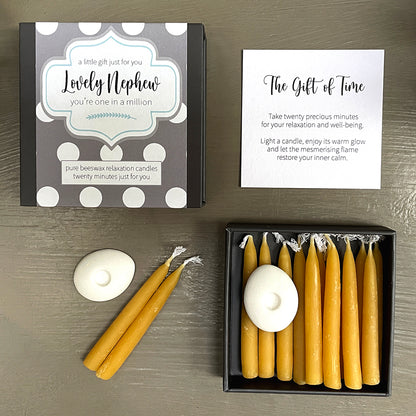 Cotton & Grey Lovely Nephew Candles Beeswax Candle Gift Idea