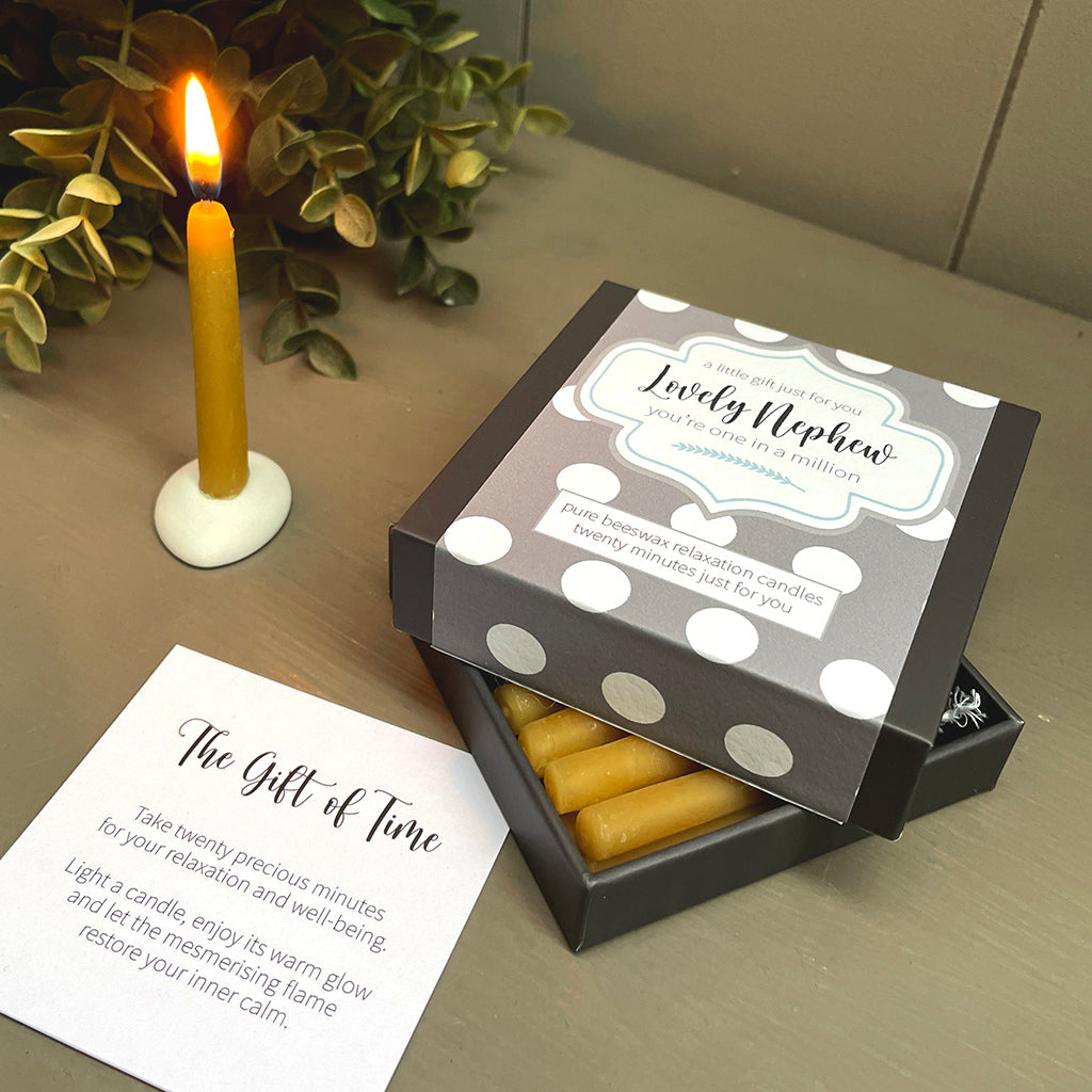 Cotton & Grey Lovely Nephew Candles Beeswax Candle Gift Idea