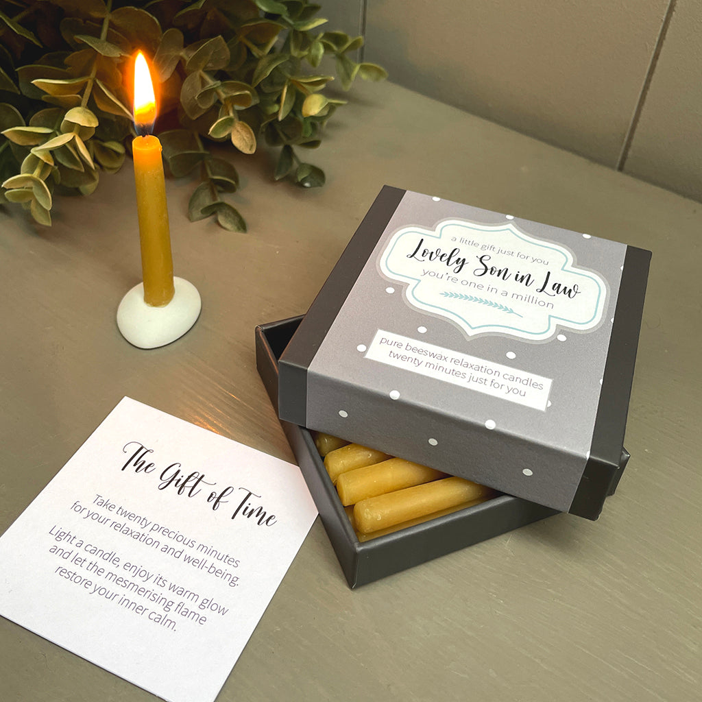 Cotton & Grey Lovely Son-In-Law Candles Beeswax Candle Gift Idea