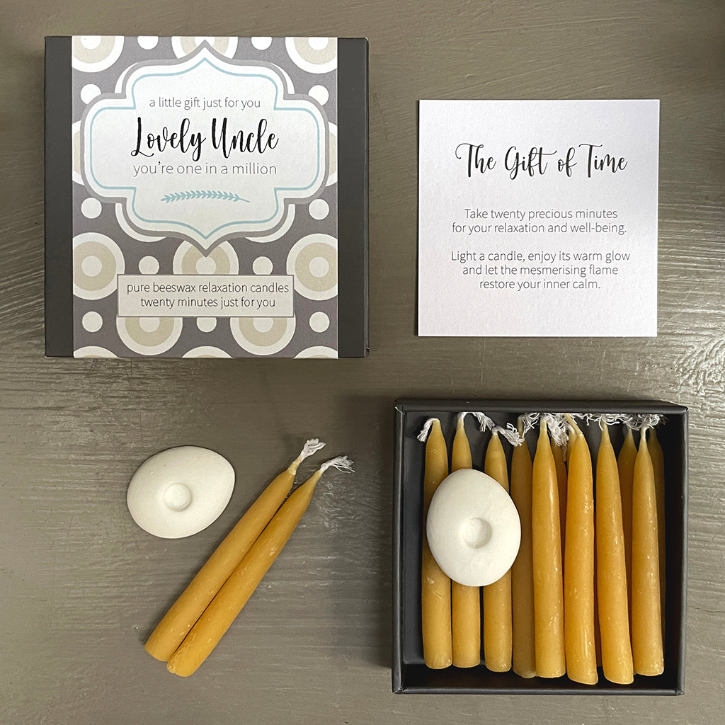 Cotton & Grey Lovely Uncle Candles Beeswax Candle Gift Idea