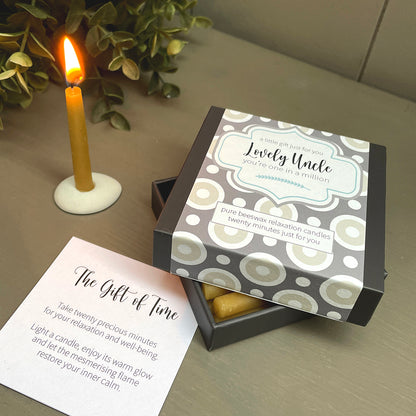 Cotton & Grey Lovely Uncle Candles Beeswax Candle Gift Idea