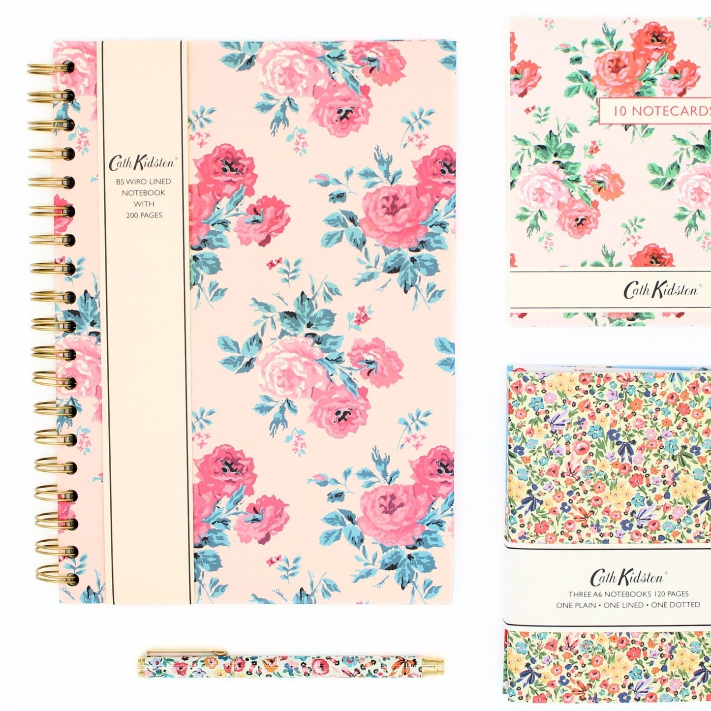Cath Kidston Stationery Hardback Notebook B5 Wire-Bound Lined Floral Gift Idea