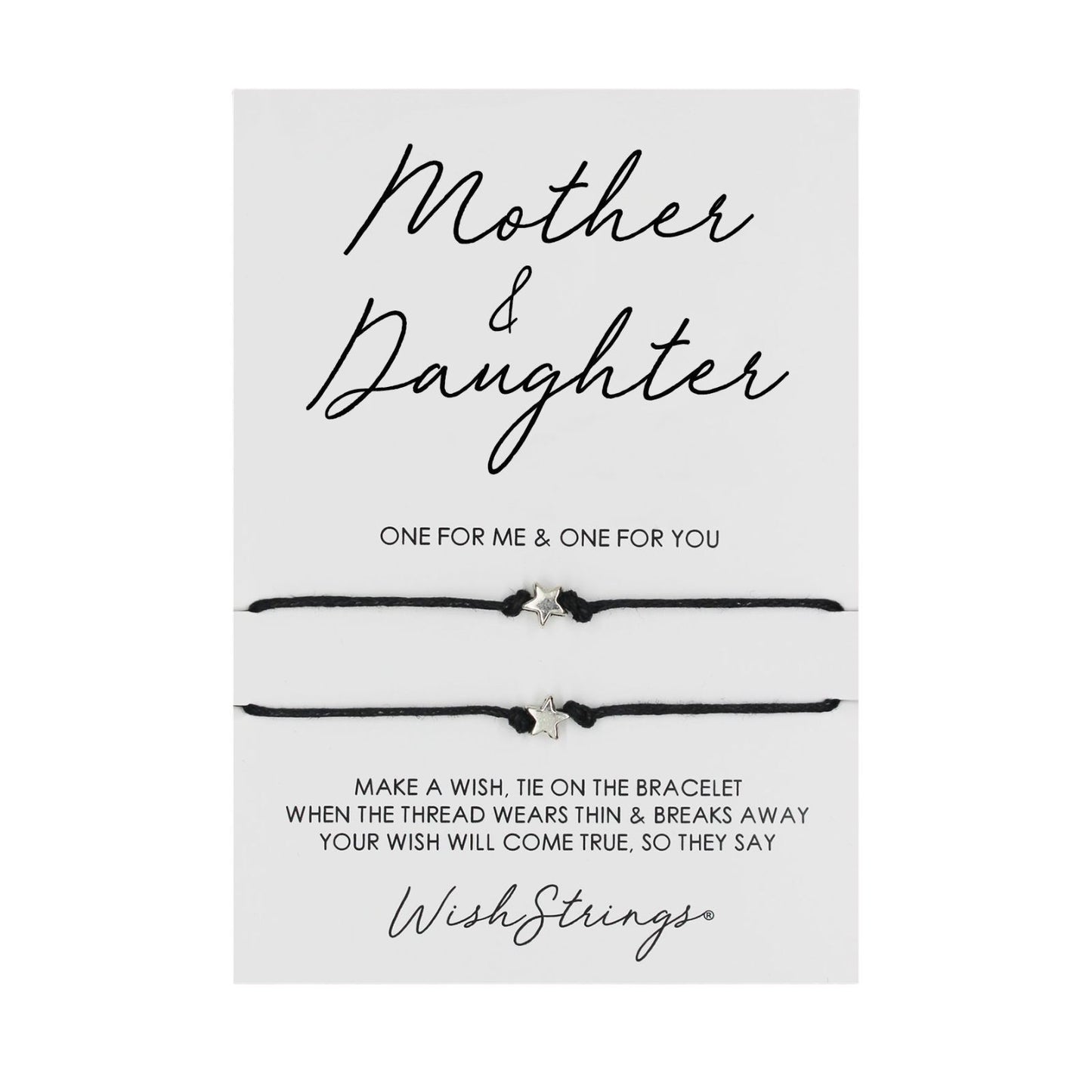 Mother & Daughter Wish String Bracelet Duo With Charms