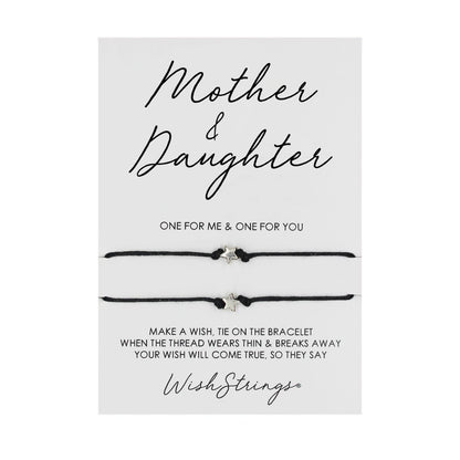 Mother & Daughter Wish String Bracelet Duo With Charms