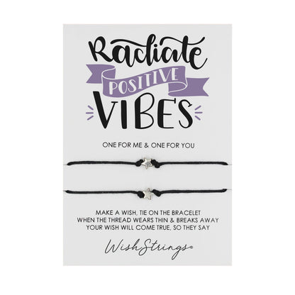 Radiate Positive Vibes Wish String Bracelet Duo With Charms