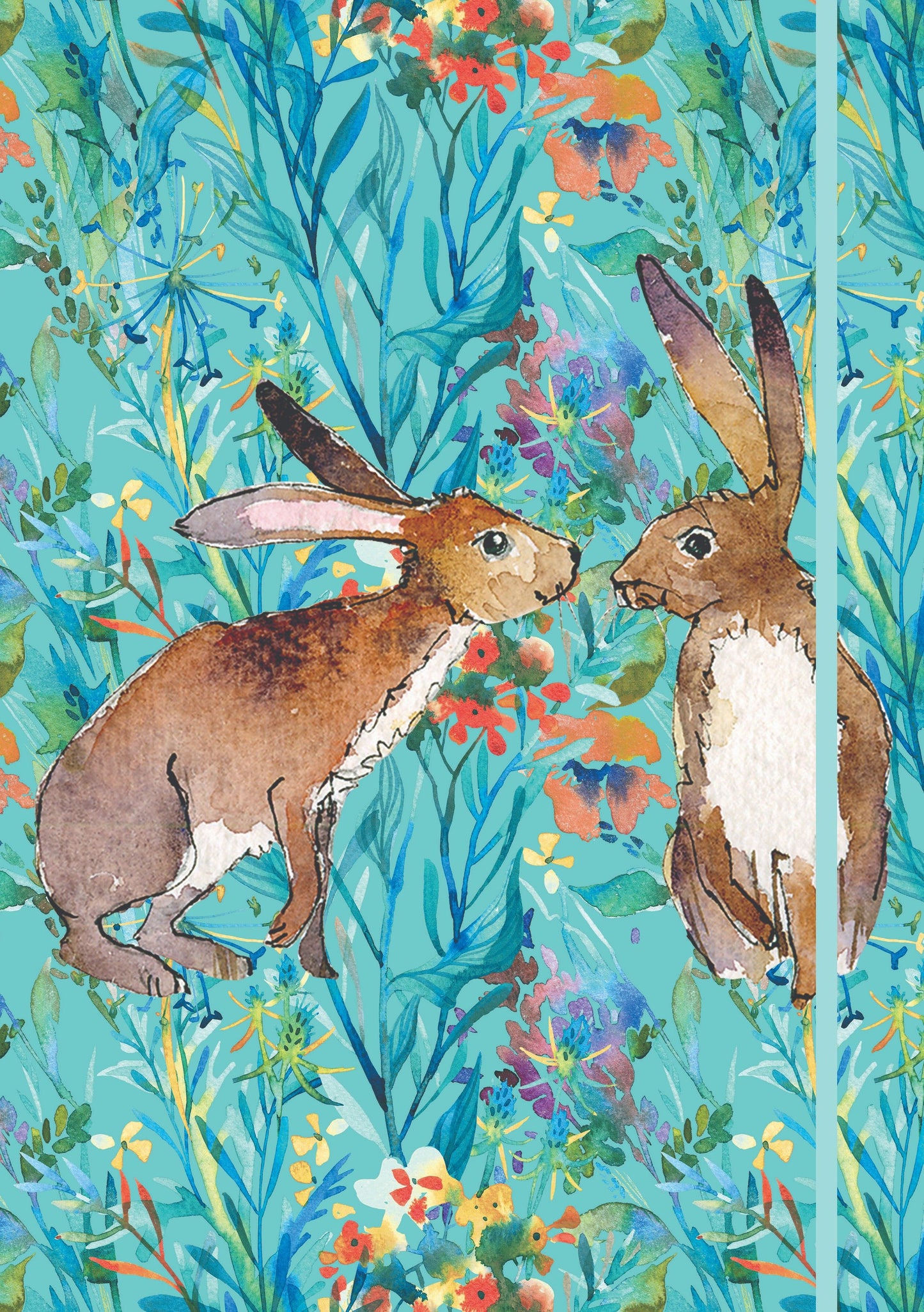 Gifted Stationery Colourful Kissing Hares A4 Notebook