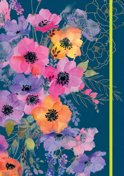 Gifted Stationery A4 Notebook Anemones Design Softcover Lined Journal