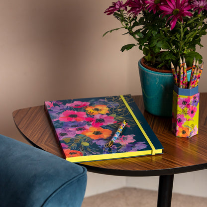 Gifted Stationery A4 Notebook Anemones Design Softcover Lined Journal