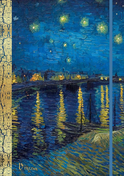 Gifted Stationery A4 Notebook Van Gogh Starry Night Softcover Lined Journal