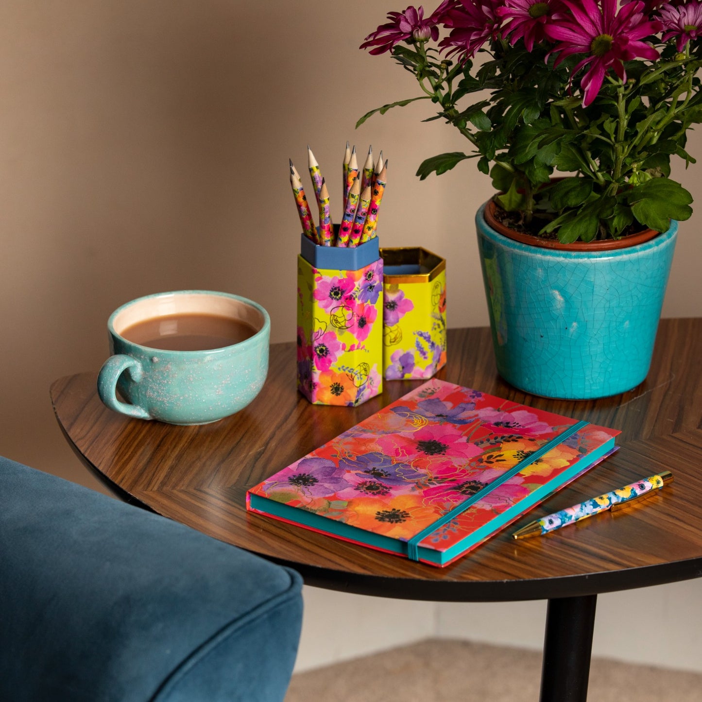 Gifted Stationery A5 Notebook Anemones Design Softcover Lined Journal