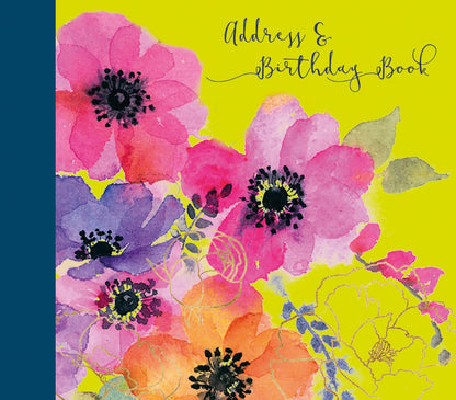 Gifted Stationery Address & Birthday Book Anemones Design